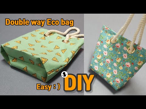 만들기 쉬운 양면 에코백 만들기 / 가방 바닥 만드는 방법 / DIY double way bag /삼식이원단 & 싱거7640