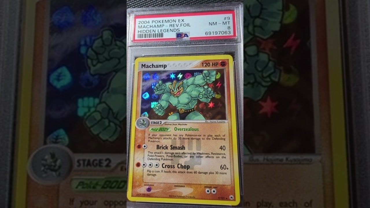 Machamp - 9/101 - Reverse Holo Rare - Hidden Legends Pokemon - PSA 8 NM - Mint 