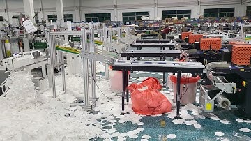 6 sets automatic 19pcs servo motor kn95 mask machine with packing many 100-130pcs/min