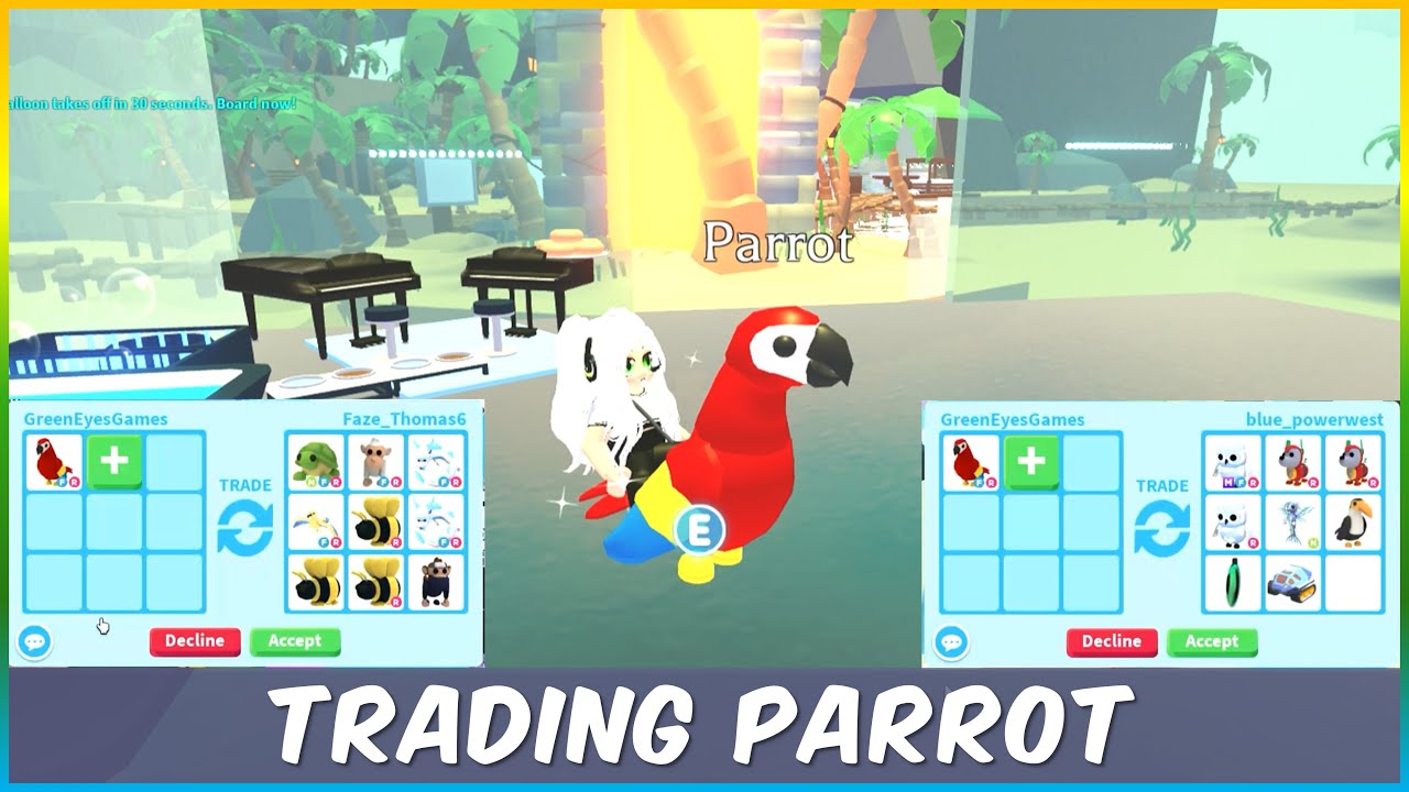 Parrot, Trade Roblox Adopt Me Items