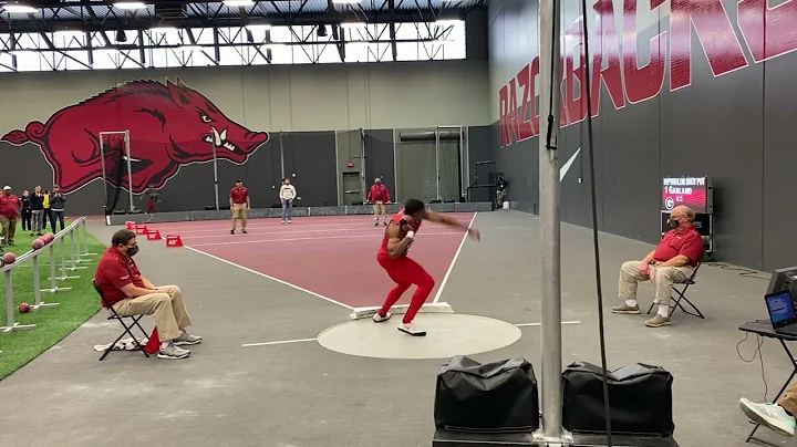 Decathlete Kyle Garland throws 16.21m in the shot ...