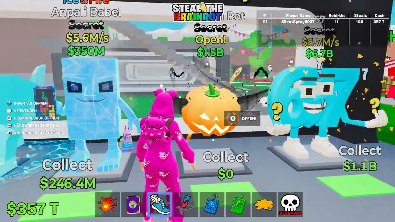 Fortnite Steal the Brainrot LUCKY ROT and PUMKIN ROT opening