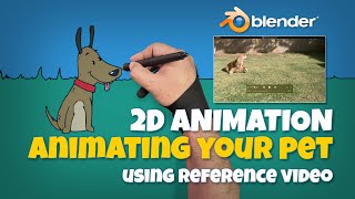 How to animate a cartoon dog using reference video, Blender Animation Tutorial using Grease Pencil Profile