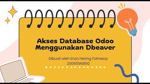 Akses Database Odoo Menggunakan Dbeaver - Odoo 16