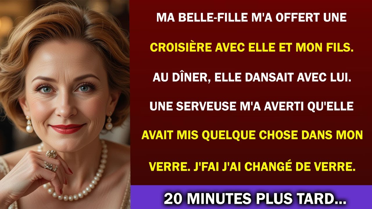 Le soir où ma future belle-fille m’a offert une croisière de luxe, je pensais vivre le plus beau cadeau de ma vie. Puis une serveuse m’a glissé un mot dans la main : « Je viens de la voir mettre...