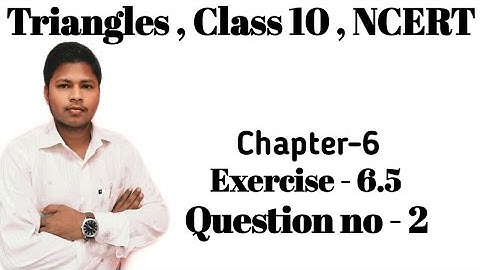 Chapter 6 Exercise 6.5 (Q2 ) || Triangles in hindi || class 10 maths