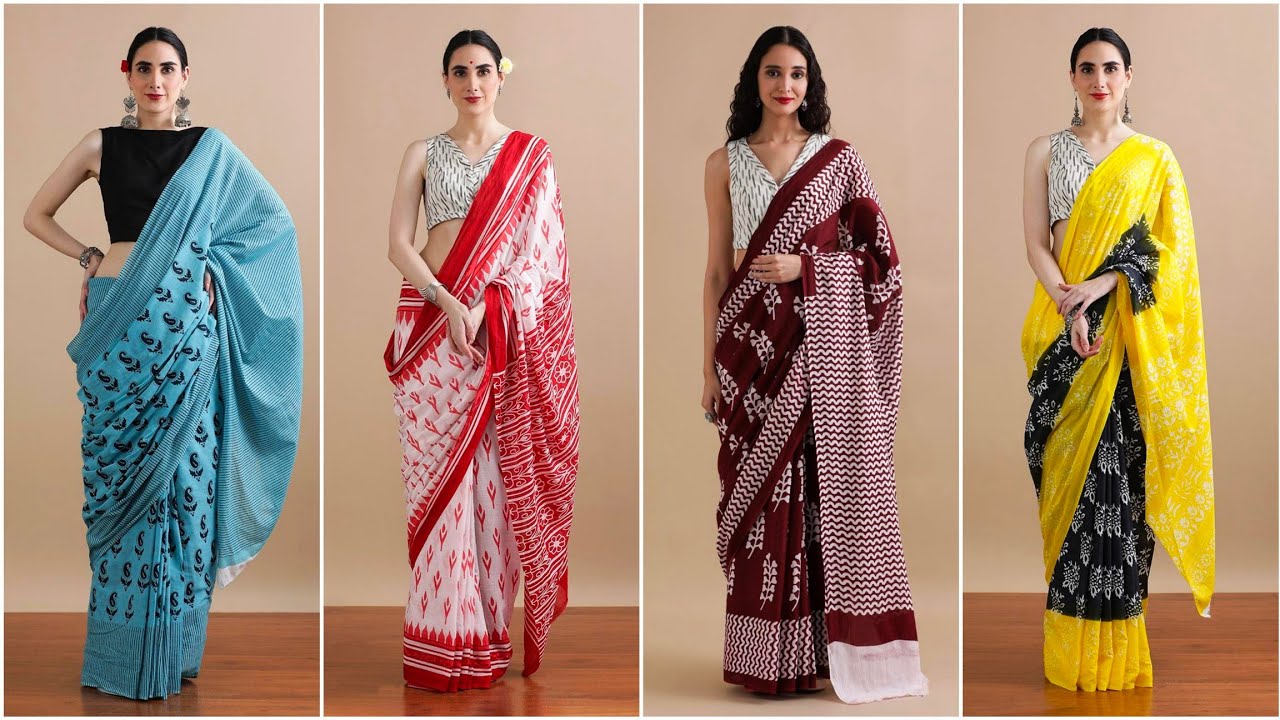 Cotton Sarees For Summer | Plain Mulmul Cotton Saree | Summer Cotton Sarees Wholesale 