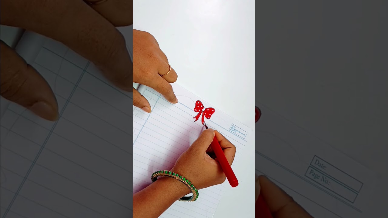 Easy red and black border design for copy | Front page decoration for project file | page design