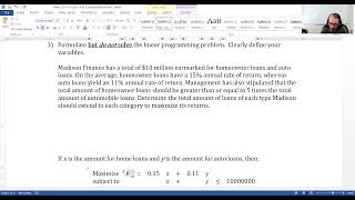 Setting up a Linear Programming Problem