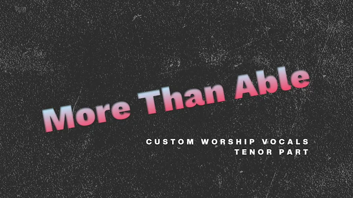 More Than Able - Elevation Worship | Tenor Harmony Tutorial