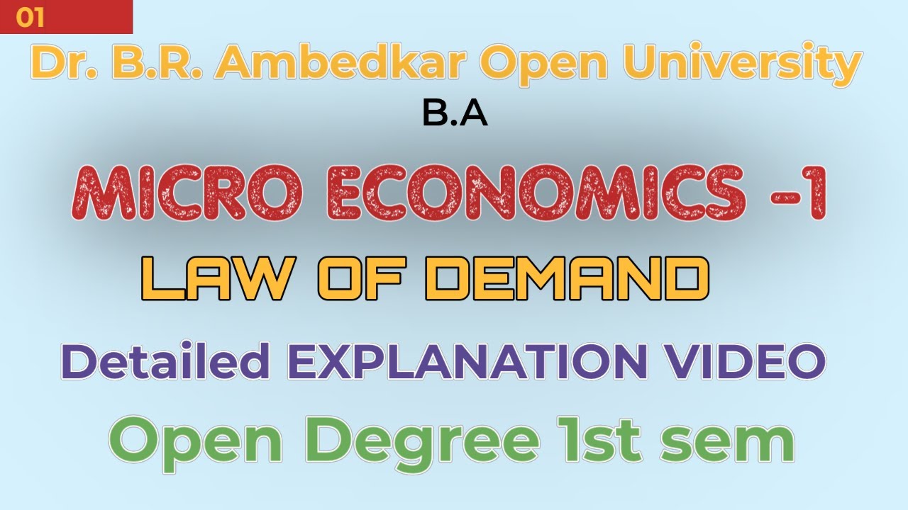 Dr. B.R. Ambedkar Open University micro economics-1 ba explanation videos|degree1st sem