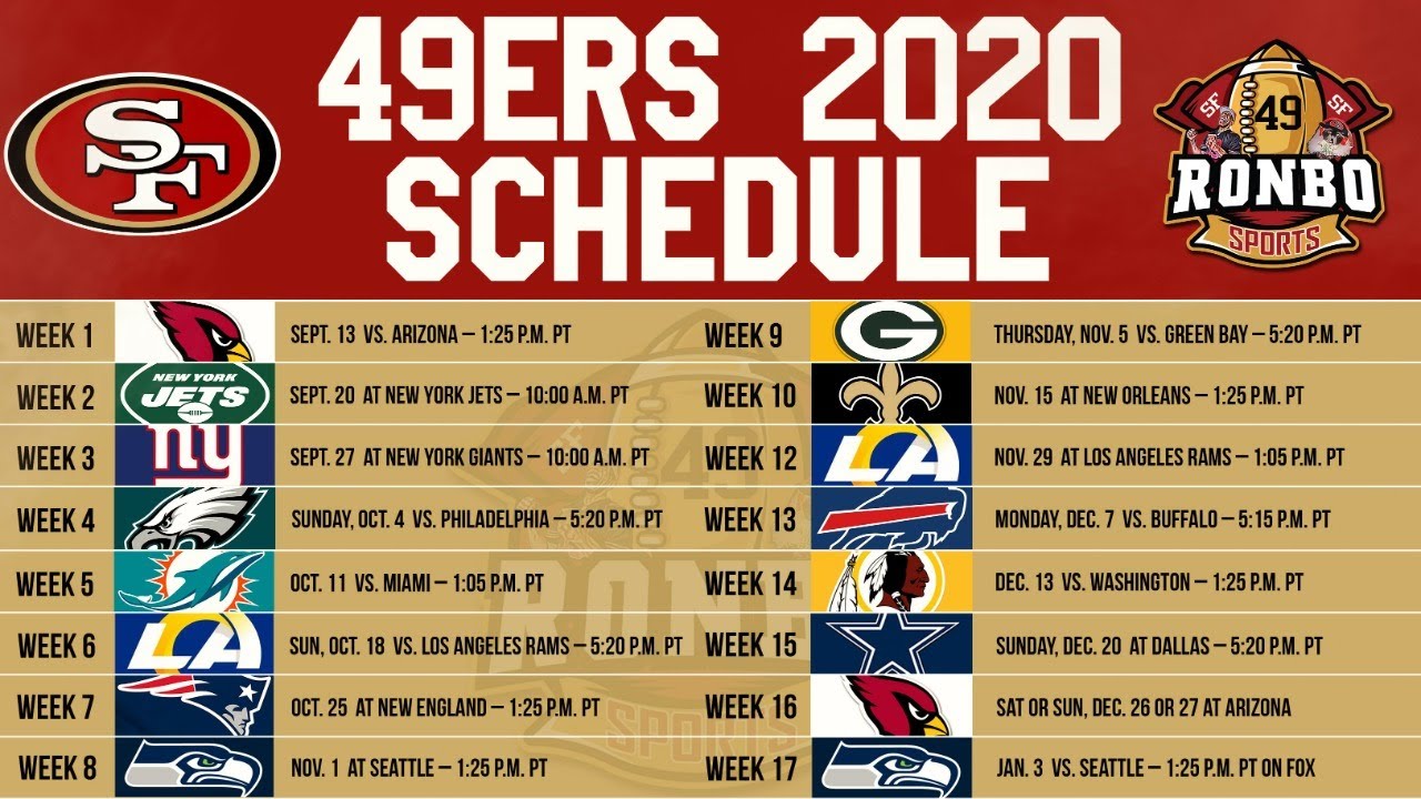 49ers Schedule  San Francisco 49ers –