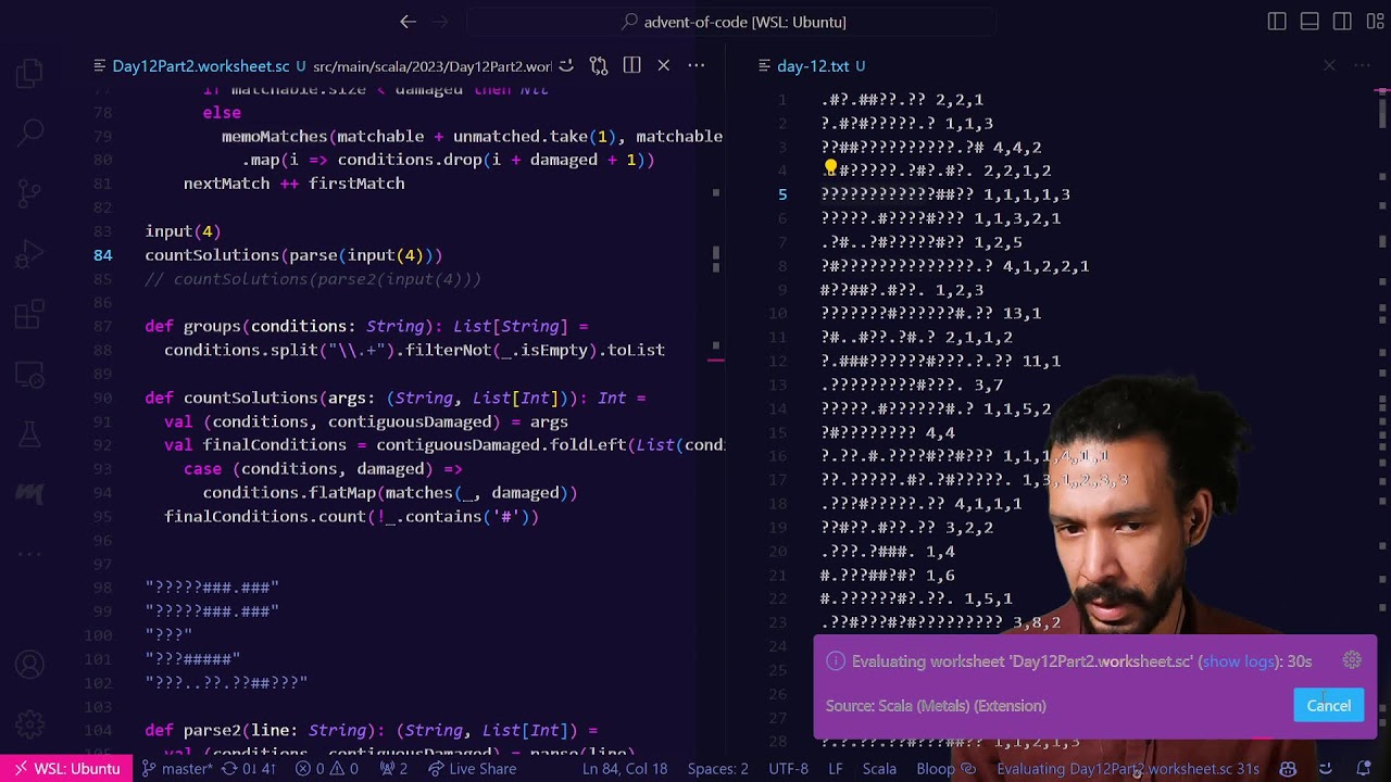 [Day 12] Live Coding Advent of Code 2023 in Scala YouTube