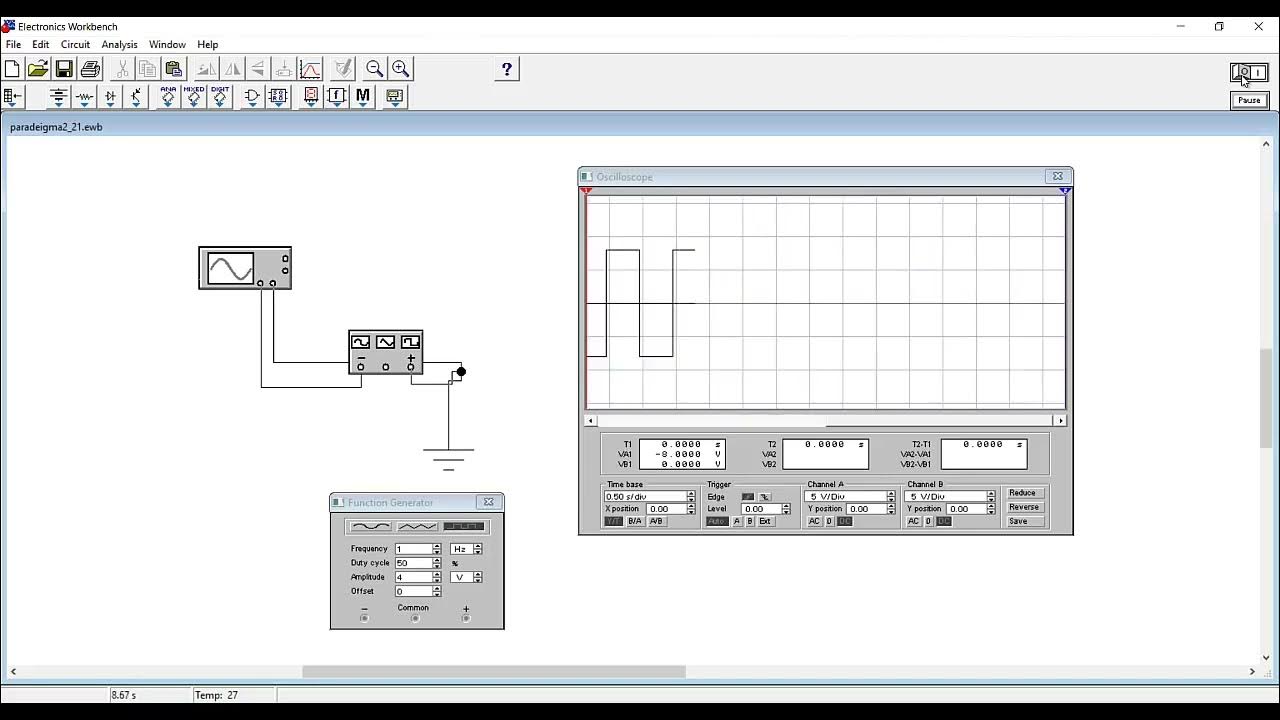 Electronic simulations alternating rectangular signal electronic