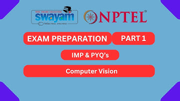 Computer Vision Part 1 || NPTEL Exam Series 2024 || MYSWAYAM #nptel #nptel2024 #myswayam