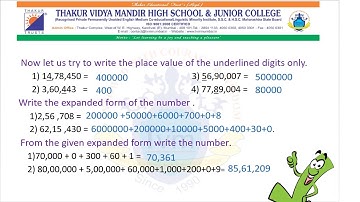STD- V SUB : MATH TOPIC: NUMBER WORK - PART 2 By Pratima Rokade