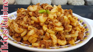 Qeema Macaroni Recipe - Nidas Cuisine - Keema Macaroni - Bakra Eid Special - Macaroni Pasta Recipe