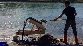 Prospecting with a home made high banker sluice box