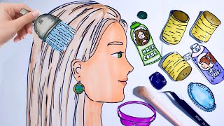 [Paper diy 🪸]  Hair Coloring, Styling and Massage | ASMR  #紙遊び #紙遊戲 #sweetpapers
