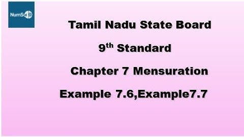 Tn 9th Maths Chapter 7 Mensuration Example 7.6,Example 7.7 #9thmaths #9thmathschapter7