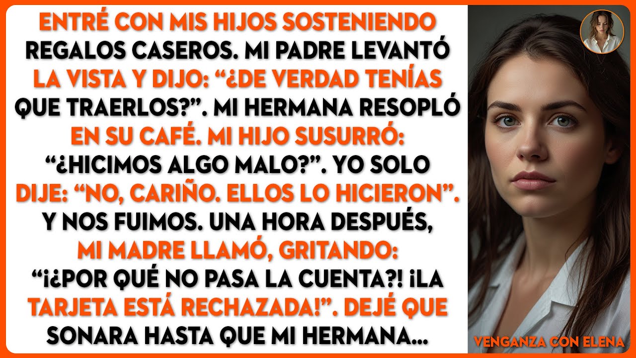 Entré con mis hijos sosteniendo regalos caseros. Mi padre levantó la vista y dijo: 