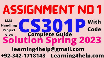 CS301p Assignment No 1 Spring 2023 Complete Solution 100%