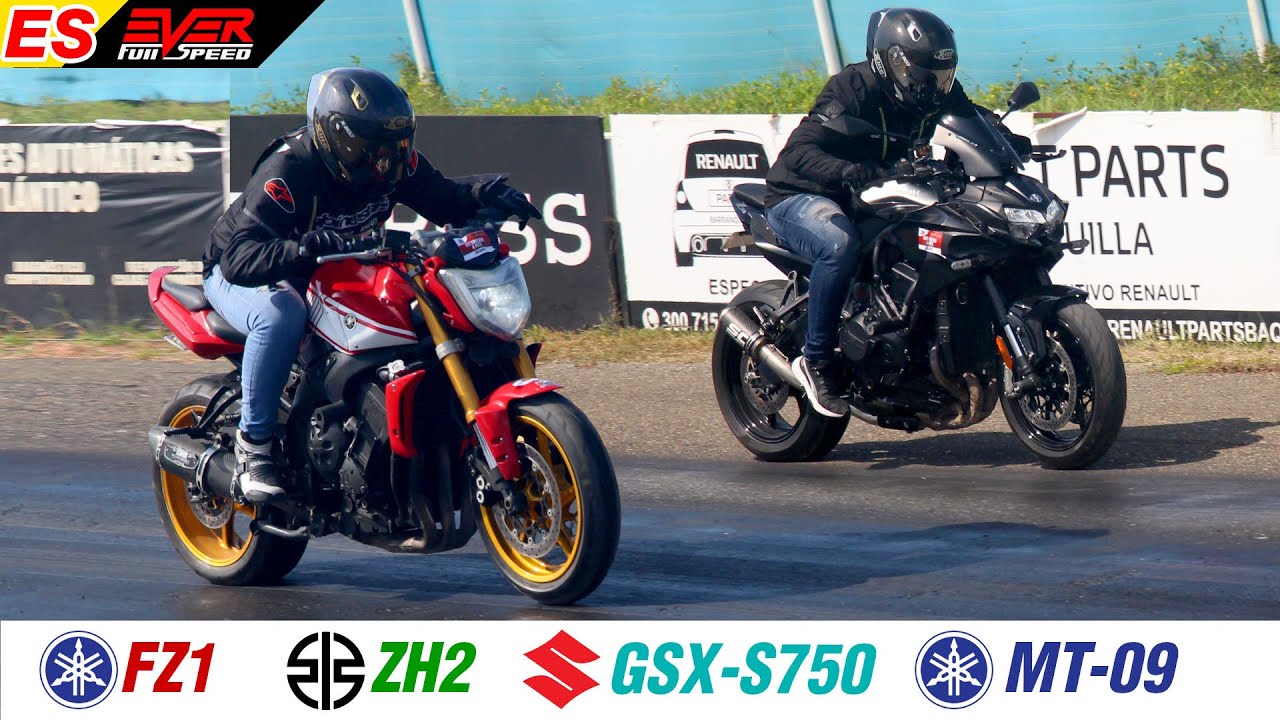 Yamaha FZ1🆚 Kawa ZH2 🆚 GSXS750 🆚 MT09⏱️ Qualy 🔥 Piques Barranquilla