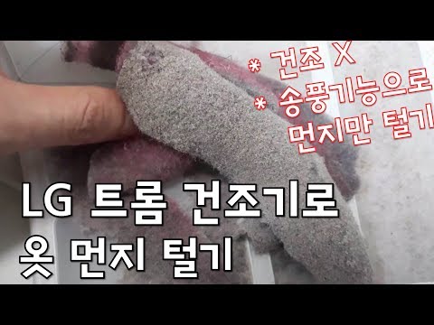 LG 엘지 16kg 트롬 건조기로 옷 먼지 털기 / RH16WH (열 없는 송풍기능을 이용한 먼지털기)