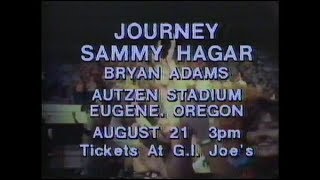 Oregon Grand Slam Commercial Journey, Sammy Hagar & Bryan Adams Aug. (1983)