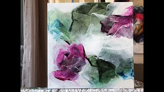 Abstract Painting Techniques using Acrylics (Timelapsed Demonstration)