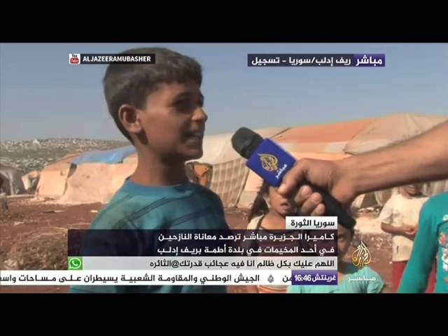 الجزيرة مباشر ترصد معاناة النازحين في أحد المخيمات في بلدة اطمة بريف ادلب