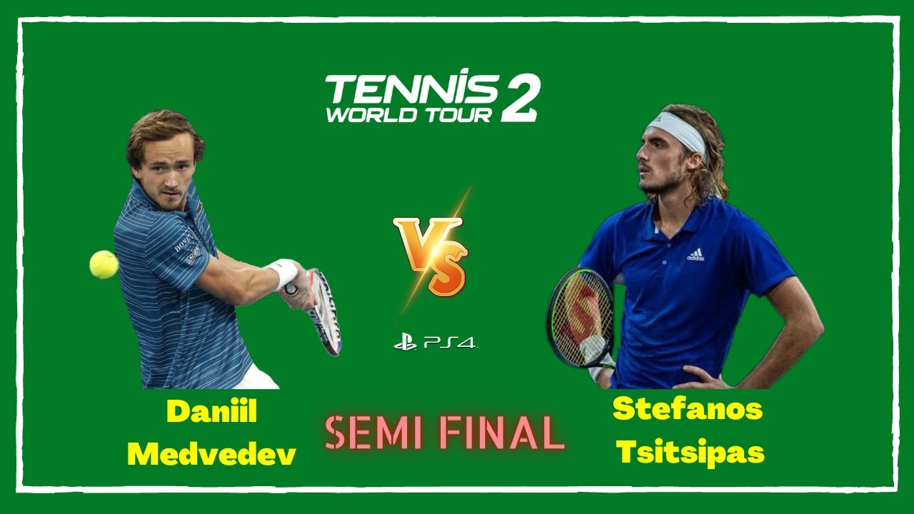 Daniil Medvedev vs Stefanos Tsitsipas Tennis World Tour 2 1.07 Simulation Gameplay