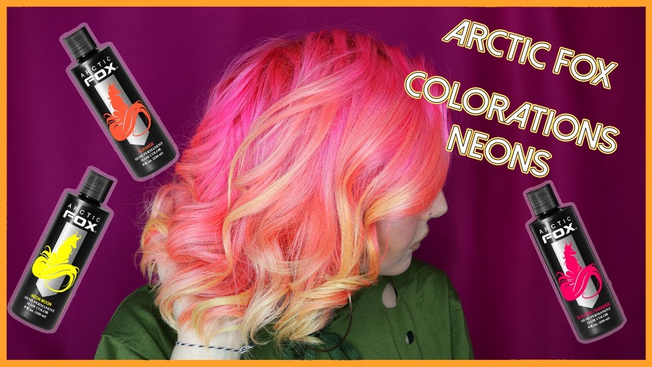 COLORATIONS UV NÉONS ARCTIC FOX OMBRÉ ROSE ORANGE JAUNE YouTube