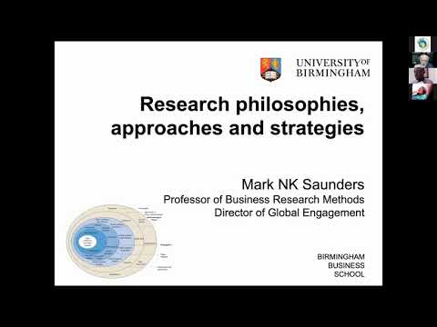 Webinar on Research Philosophies, Approaches and Strategies with Prof Mark Saunders