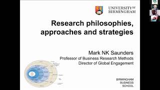 Webinar on Research Philosophies, Approaches and Strategies with Prof Mark Saunders