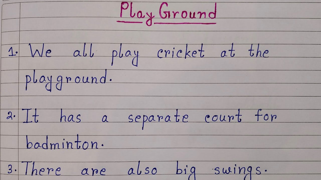 essay on school playground for class 9 in english