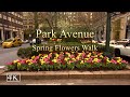 New York City Park Avenue Springtime Flowers Walk and Inside Grand Central Station - 4K - Binaural
