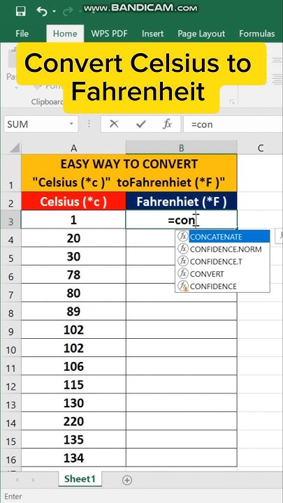 Convert Celsius to Fahrenheit In Ms Excel #excel #shorts - YouTube