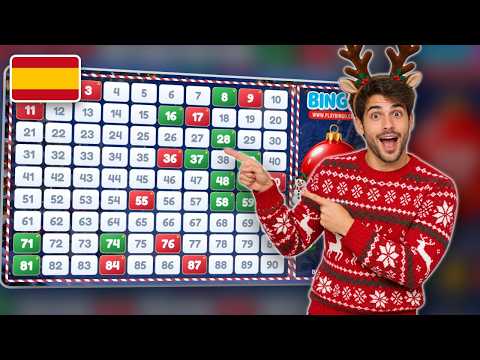 Partida de bingo completa (90 bolas) · Aspecto Navidad | BINGU
