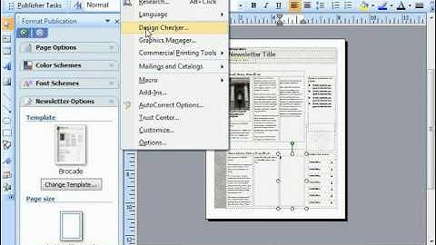 Publisher 2003 Tutorial Using the Design Checker Microsoft Training Lesson 9.8
