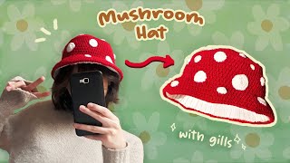 Crocheting a Mushroom Bucket Hat! *with gills*