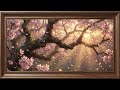 Cherry Blossom Sunrise | Soft Spring Floral Painting | Relaxing Piano | Frame TV Art 4K