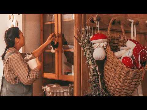 Routine I do every day | Slow life in the countryside | sewing: Christmas tree toy fly agaric