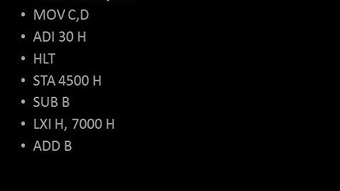 Classification of 8085 Microprocessor instructions according to length