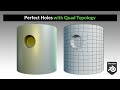Perfect holes with quad topology in curved surfaces  blender secrets