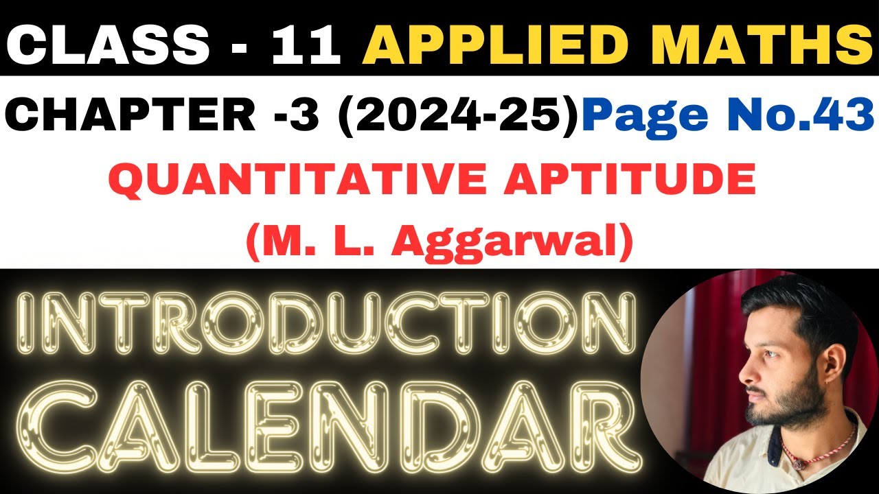 Calendar l Chapter 3 l Quantitative Aptitude l Class 11th Applied Maths Calendar l Chapter 3 l Quantitative Aptitude l Class 11th Applied Maths