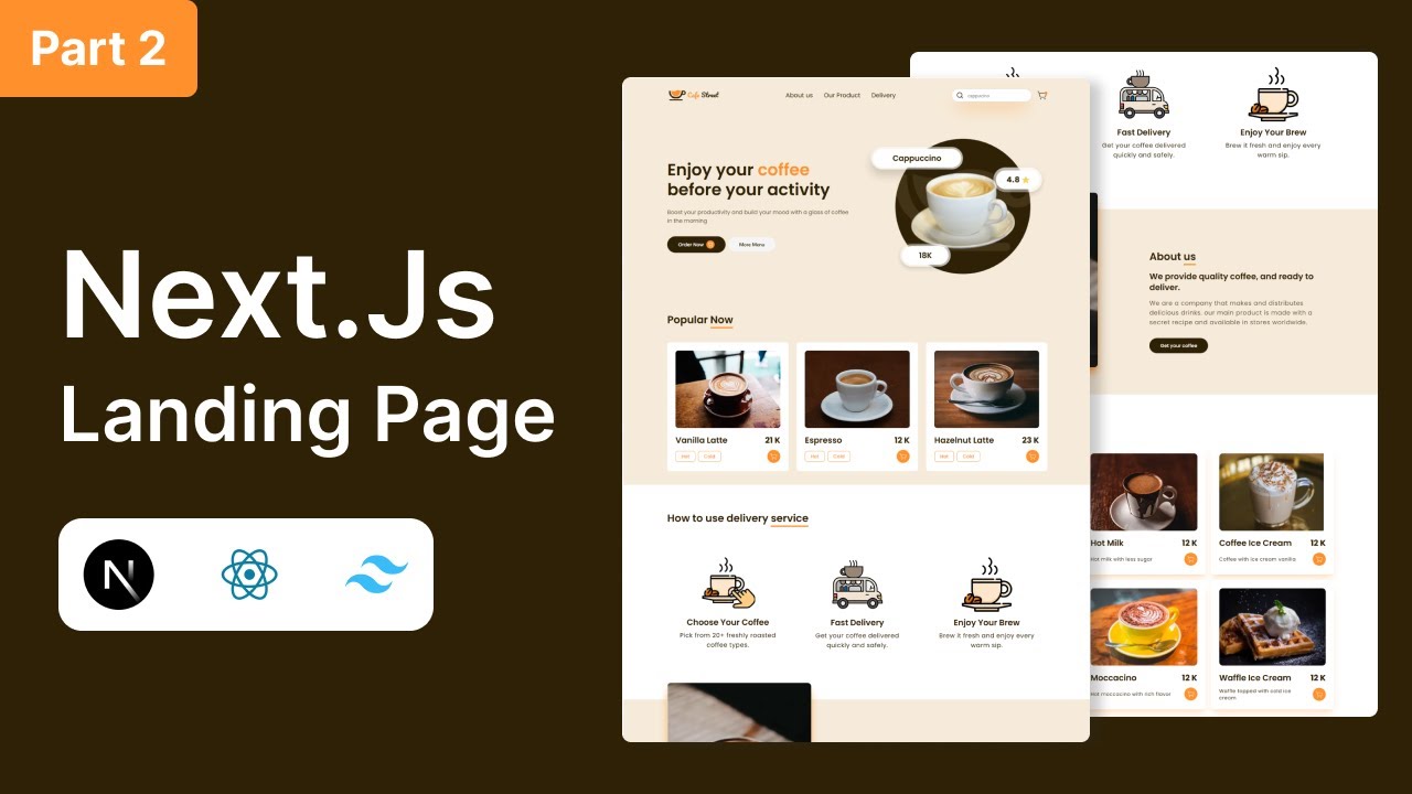 Build a Coffee Delivery Landing Page with Next.js & Tailwind CSS | Part ...