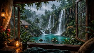 Rainforest Waterfall Sounds for Sleeping | Relaxing Nature Ambience