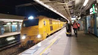 港鐵CKD0A柴油機車9012+ 路軌銑磨車+9008 駛經九龍塘站二號月台
