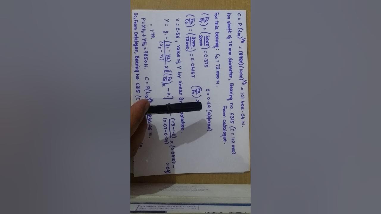 Rolling contact bearings Selection procedure + Numericals YouTube